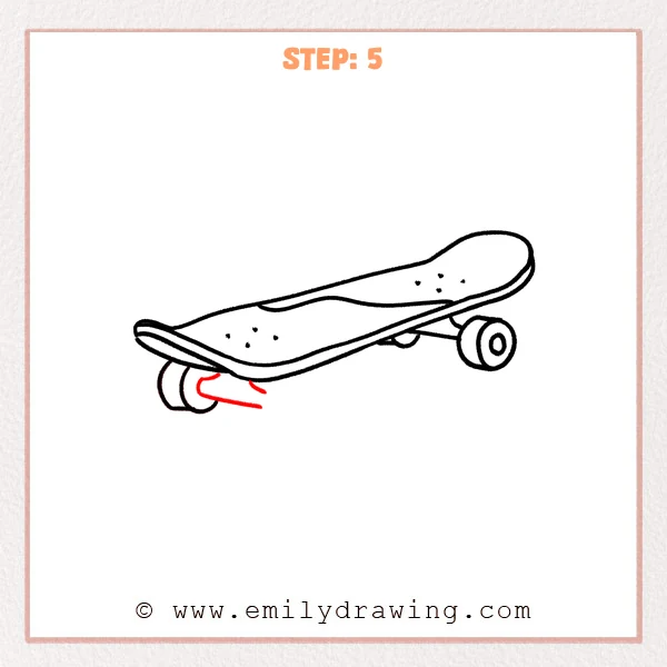 how to draw a cartoon skateboard - Step 5
